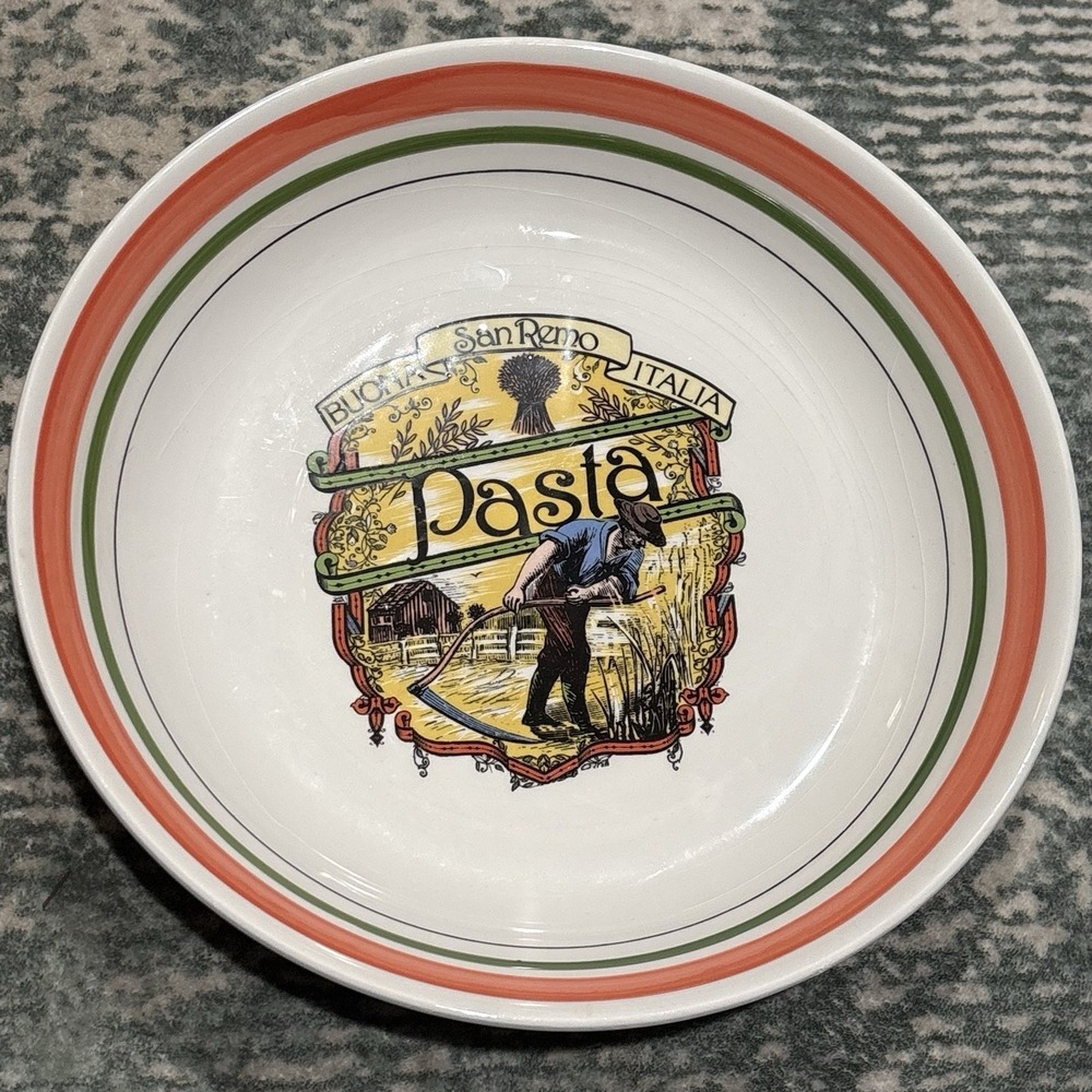 Vintage 12" Pasta Serving Bowl Ironstone Tableware Buona San Remo Italia